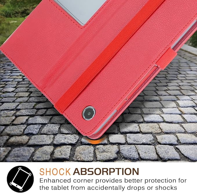 Case Compatible with Lenovo Tab Plus 11.5 inch Tablet PU Leather Business Cover for Pad Studio (TB351FU) Folding Stand CoverRed
