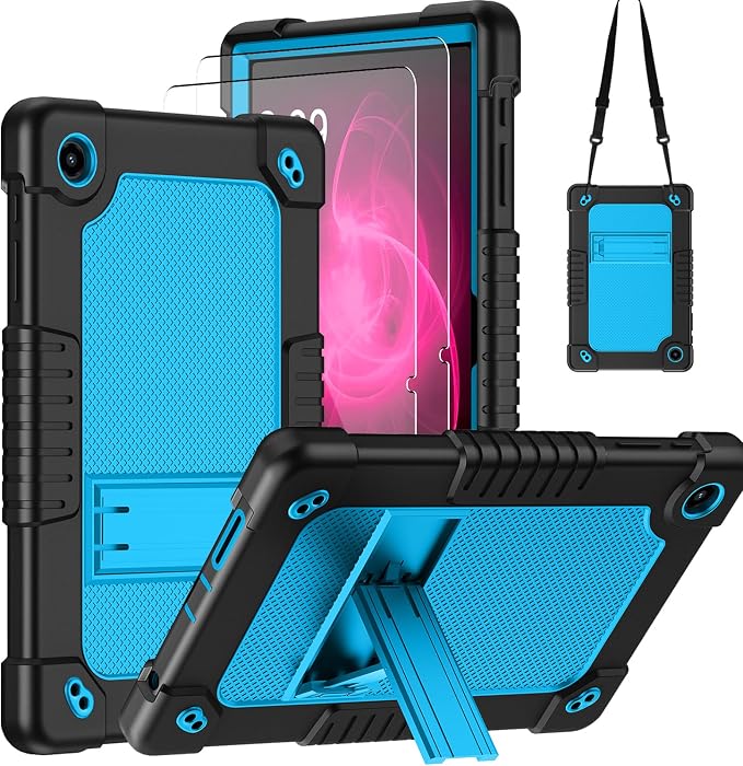 Black/Blue+2Pcs Glass