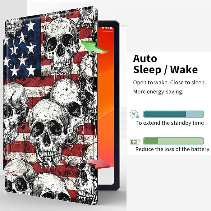 American Flag and Skulls