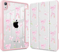 May Chen Slim Case for iPad mini 7 (A17 Pro 7th Generation) 2024 / iPad mini 6 (6th Gen) 8.3 Inch [Built-in Pencil Holder] Shockproof Cover Clear Clear Back Shell Auto Wake/Sleep Ballet Shoes