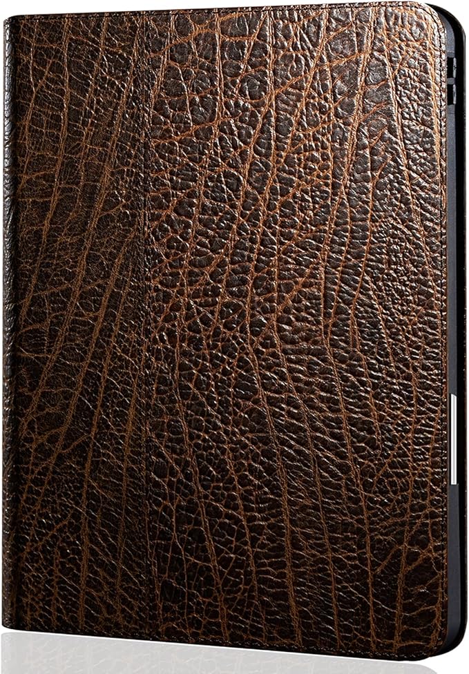 Gexmil Genuine Leather Case for iPad mini 7 (A17 Pro) 2024 / iPad mini 6 Generation 2021 8.3 InchPencil HolderProtctive Cowhide CoverAuto Sleep/WakePencil 2 Wireless ChargingBuffalo Pattern
