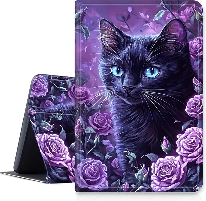 Black Cat Purple Roses