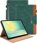 Case for Samsung Galaxy Tab S10 Lite/S10 FE/S9 FE 10.9 Inch/S9 11 Inch - Multi-Angle Stand Cover with Pocket PU Leather Folio Case with Magnetic Clasp Auto Wake/Sleep Smart Tablet Cover Green