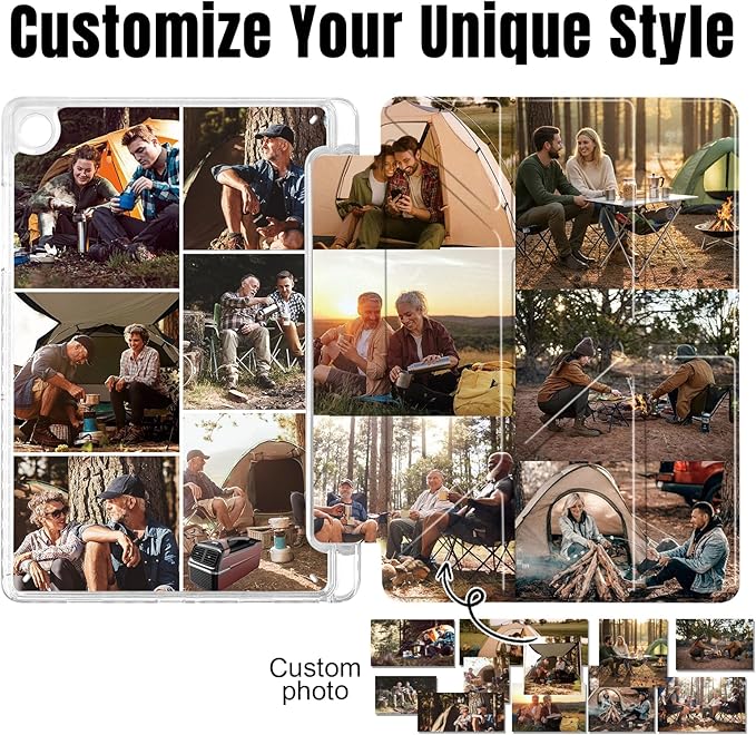 Custom Pictures Personalized Case for Samsung Galaxy Tab A11+/A11 Plus 11 inch(2025) Built-in Pencil Holder Customized Photo Galaxy Tablet Case with Shockproof Protective Cover Clear PC Back Shell