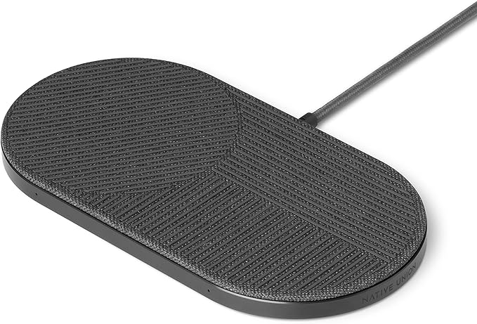 NATIVE UNION Drop XL Wireless Charger – 10W Multi-Device Fast Charging Pad Compatible with iPhone &amp Qi Compatible Devices(Adapter for US China and Australia Included)