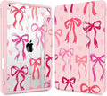 May Chen for iPad 9th Generation with Pencil Holder iPad 8th/7th Gen Case 10.2-inch [Penceil Holder] Trifold Stand Auto Wake/Sleep Clear TPU Protection Back Cover Bow Ribbon