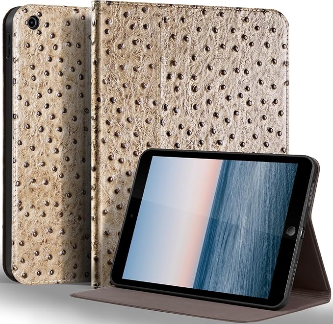 Gexmil Leather Case for iPad 10.2 Inch 9th/8th/7th Gen 2021/2020/2019Premium Cowhide Folio Cover with Auto Wake/SleepAdjustable Stand Anti FingerprintKhaki