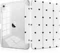 MEEgoodo Case for iPad A16 11th Generation 2025/10th Generation 2022 Glitter Tablet Cases with Transparent Acrylic Back+Trifold Stand +Pencil Holder+Auto Wake/SleepBlack Hearts