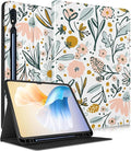 Case for Samsung Galaxy Tab S8/S9 Ultra - 14.6 Inch Folio Cover with Pencil Holder - Kawaii Girly Flower Floral Pretty Tablet Case