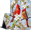 Case for Amazon Kindle Fire HD 8 &amp 8 Plus Tablet (12th Generation/10th Generation 2024/2022/2020 Release) 8 Slim PU Leather Cover with Smart Auto Sleep/Wake-White Flowers Rred Birds