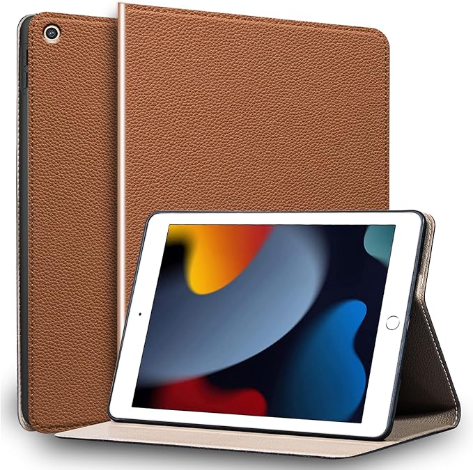 Leather Case for Ipad 10.2 2021/2020 for New iPad 9th/8th/7th Gen Leather case Also applies to iPad 10.2 case 2019 Brown