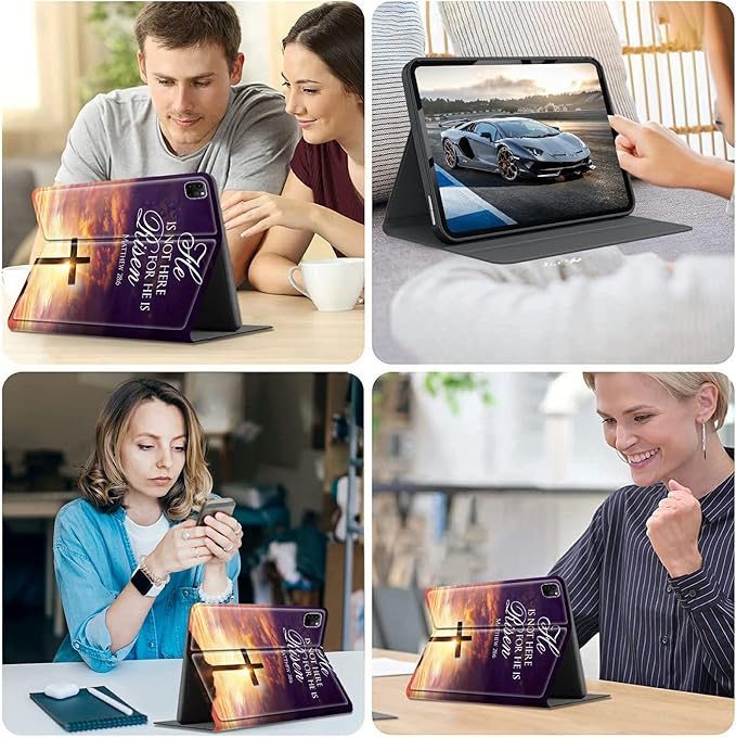 Case for iPad Pro 12.9 6th/5th/4th/3rd Generation 2022/2021/2020/2018 Lightweight TPU Shockproof with Auto Sleep/Wake Cover for 12.9 Inch iPad Pro Jesus Bible Cross Christian