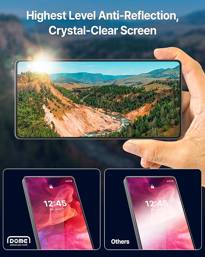 DOME GLASS Whitestone DOME AR for Samsung Galaxy S25 Ultra [Super Anti-Reflection] Tempered Glass Screen Protector[1pack]