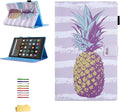 Fire HD 10 Case (9th Generation 2019 and 7th Gen 2017) with Pencil Holder [Multiple Angle Viewing] Stand Smart PU Leather Cover [Auto Sleep/Wake] for Amazon Kindle Fire 10.1Gold Pineapple
