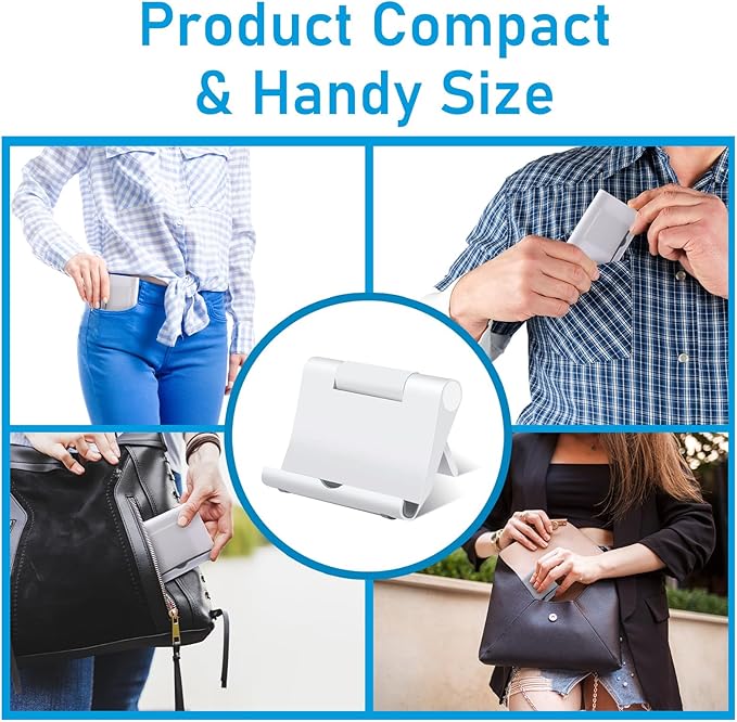 Wenqik 36 Pcs Cell Phone Stands Foldable Tablet Mobile Stand Adjustable Multi Angle Tablet Holder Compatible with Phone 15 14 13 12 11 Pro Xs Xs Max XR 8(White)