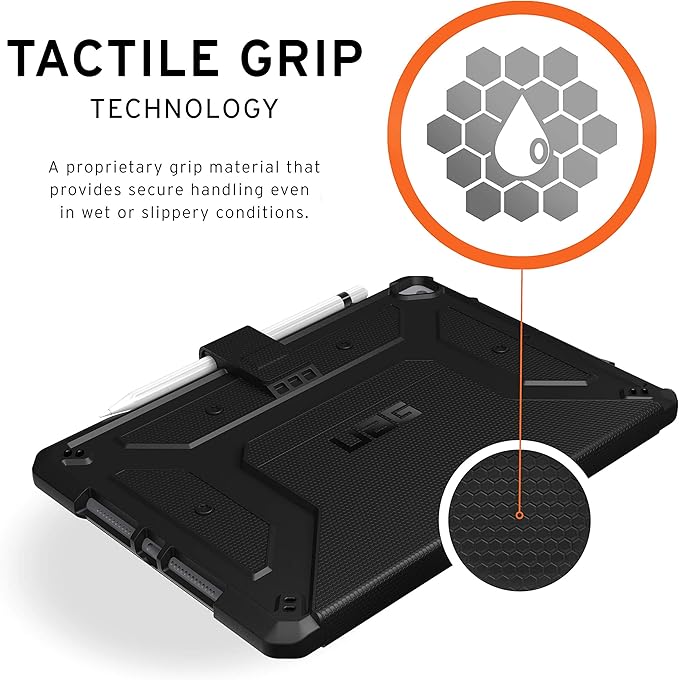 URBAN ARMOR GEAR UAG Designed for iPad 10.2 Case Black 9th Generation 2021 8th Gen 2020 Rugged Heavy Duty Protective Durable Folio Cover &amp Kick Stand w/Pencil Stylus Holder Metropolis Series