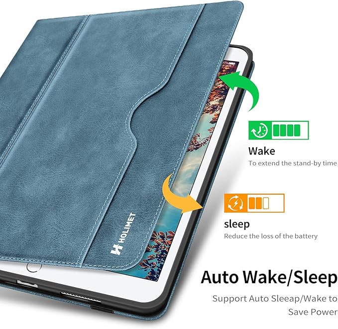 H HOLIMET Case for iPad 9th Generation (2021) iPad 8th/7th Generation 2020/2019 with Pencil Holder PU Leather Shockproof Cover