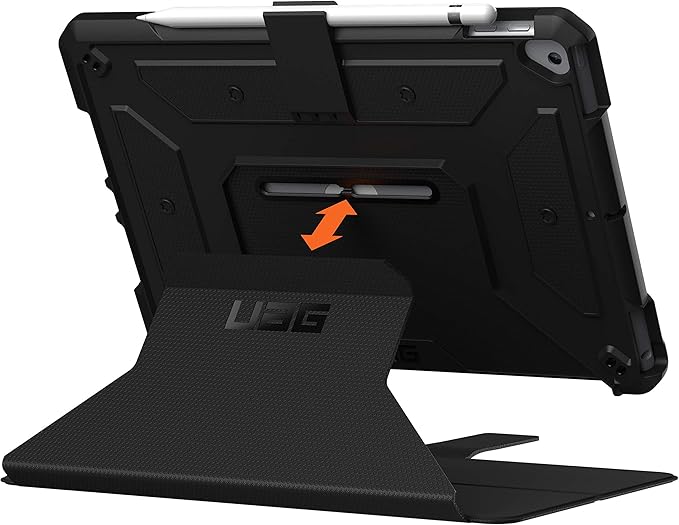 URBAN ARMOR GEAR UAG Designed for iPad 10.2 Case Black 9th Generation 2021 8th Gen 2020 Rugged Heavy Duty Protective Durable Folio Cover &amp Kick Stand w/Pencil Stylus Holder Metropolis Series
