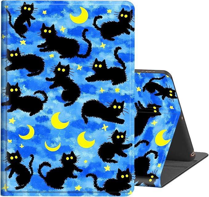 Cute Cat Moon Blue