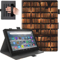 Dteck Folio Case for All-New Kindle Fire HD 10 &amp Fire HD 10 Plus Tablet 11th Generation 10.1 2021 ReleaseShockproof Protective PU Leather Case with Hand Strap Smart Stand Magnetic CoverBookshel