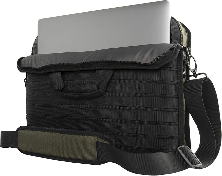 URBAN ARMOR GEAR UAG Tactical 14-inch Slim Brief fits Most Devices up to 13-inch to 14-inch Rugged Protective Slim Secure Laptop Tablet Carrying Bag with Shoulder Strap Olive