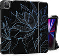 May Chen Case for iPad Pro 11 inch (4th 3rd 2nd &amp 1st Gen) 2022 2021 2020 2018 Trifold Stand + Pencil Holder + Auto Wake/Sleep + Soft TPU Protective Stand Back Cover Botanical line