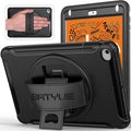 BATYUE for iPad mini 5/4 7.9 Inch Case (2019/2015) Shockproof Cover with 360° Kickstand &amp Pencil Holder Comfortable Leather Hand Strap for Easy Grip - Black