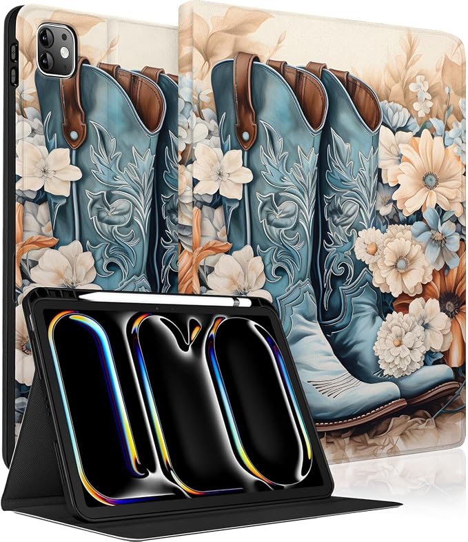 Western Cowgirl Floral Boots