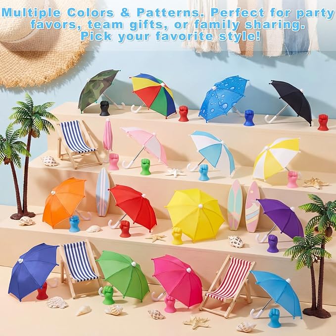 16 Sets Phone Umbrella Sun Shade Bulk with Adjustable Fist Hand Suction Cup Stand Universal Cell Phone Umbrella Sun Shield Mobile Holder for Summer Outdoor Beach Pool Travel UV Protection