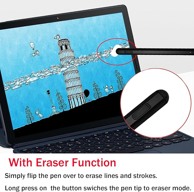 USI2.0 Stylus Pen Compatible with Lenovo USI Pen 2 USI Pen 2 Replacement for Lenovo USI Pen 2 with 4096 Levels Pressure Sensitivity Palm Rejection (Black)