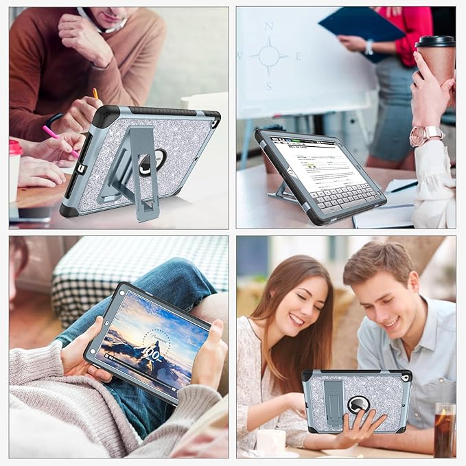 YINLAI Case for iPad 6th GenerationiPad 5th Generation CaseiPad 9.7 CaseGlitter Women Shockproof Drop Protection Cover with Kickstand iPad 9.7 inch iPad Air2 A1893/A1954/A1822/A1823Titanium Blue