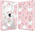 May Chen for iPad 9th Generation with Pencil Holder iPad 8th/7th Gen Case 10.2-inch [Penceil Holder] Trifold Stand Auto Wake/Sleep Clear TPU Protection Back Cover Cute Goose Spring