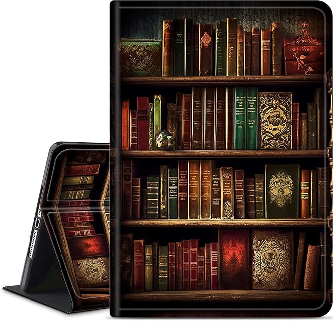 Case for All-New Amazon Fire HD 10 Tablet (13th Generation 2023 Release)Slim PU Leather Smart Cases Covers with Auto Wake/Sleep for Amazon Kindle Fire 10.1 inch TabletVintage Bookshelf