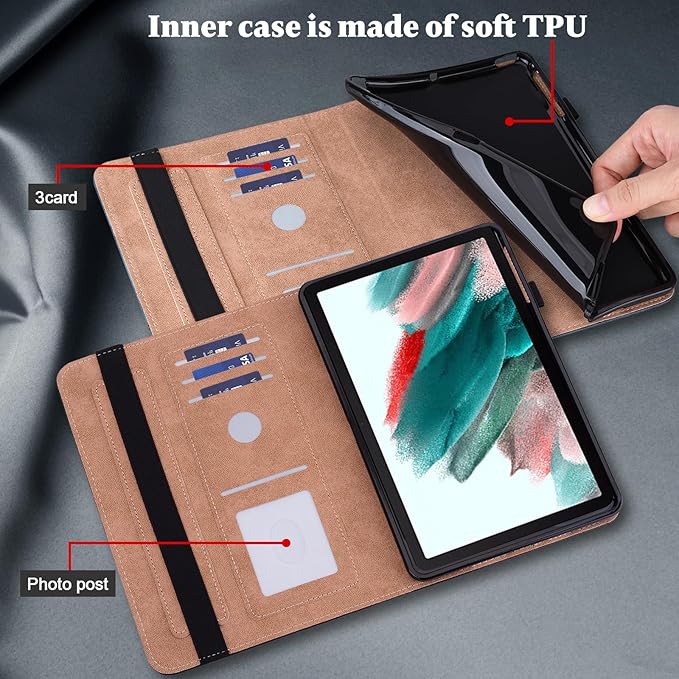 for All-New Kindle Fire HD 10 Tablet Case 13th Generation 2023 Release 10.1 PU Leather Folio Stand Cover with Card Slots for Fire HD10 &amp HD 10 Plus Tablet 2023 - Purple Lotus