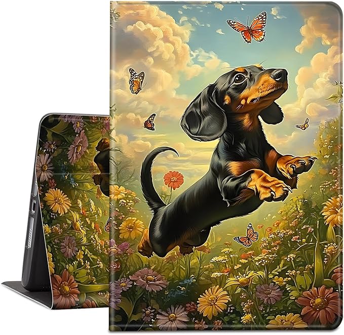 Case for Amazon Kindle Fire HD 10 and Fire HD 10 Plus 10.1 Tablet Case (13th/11th Generation 2023/2021 Release) Slim Fit PU Leather Cover with Auto Sleep/Wake - Dachshund Dog