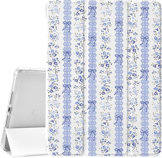 w-Blue Bow&Flowers