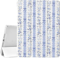 JOYLAND Floral Blue Bow Case for iPad 10th Generation Case 10.9 inch/iPad (A16) 11th Generation 11 Inch 2025 with Pencil Holder-Trifold Stand Protective Cover with Soft TPU BackWhite