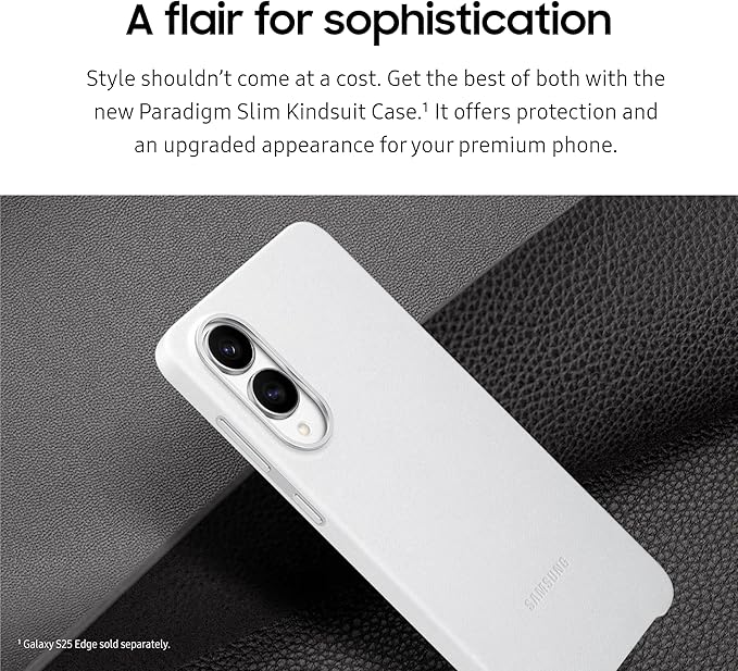 Samsung Galaxy S25 Edge Kindsuit Phone Case Protective Cover Stylish Design Durable Soft Inner Lining EF-VS937PJEGUS Light Gray