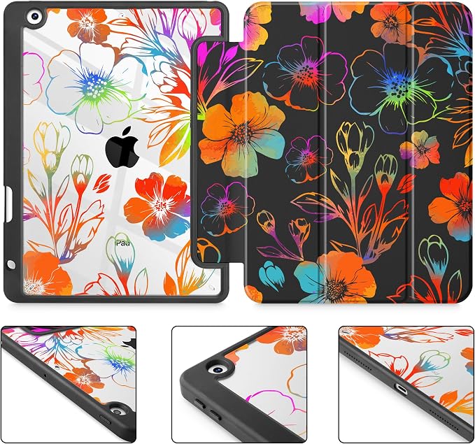 Colored flowers black