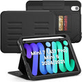 SEYMAC Case for iPad mini 7 (A17 Pro) / Mini 6 8.3″ Full Protective Auto Sleep/Wake Strong Magnetic Cover with 5 Standing Angles Pencil Holder Black