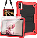 Case for Vortex ZTAB10/T10M PRO 10.1 inch Tablet Hybrid Shockproof Case Built in Kickstand with Screen Protector for Vortex ZTAB 10/T10M PRO 10.1 inch Tablet (Red/Black/2 PCS)