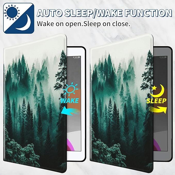 for iPad Air 13 inch Case (M2) 360 Rotating Degree Stand Smart Cover with Auto Wake/Sleep Case for iPad Air 13 inch 2024 Release - Green Forest