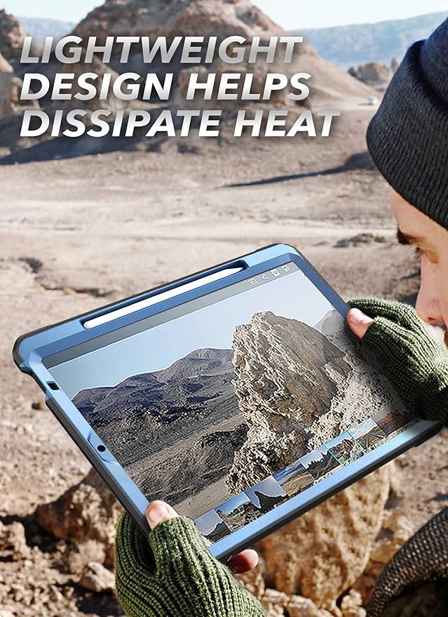 SUPCASE Unicorn Beetle Pro Series Case Designed for iPad Air 4 (2020) 10.9 Inch with Pencil Holder &amp Built-in Screen Protector Full-Body Rugged Heavy Duty Case (Slate Blue)