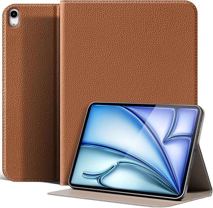 for iPad Air 13 Inch Case M4/M3/M2 (2026/2025/2024) Leather Protective Shockproof Smart Cover Adjustable Stand - Auto Wake/Sleep and Multiple View AnglesBrown