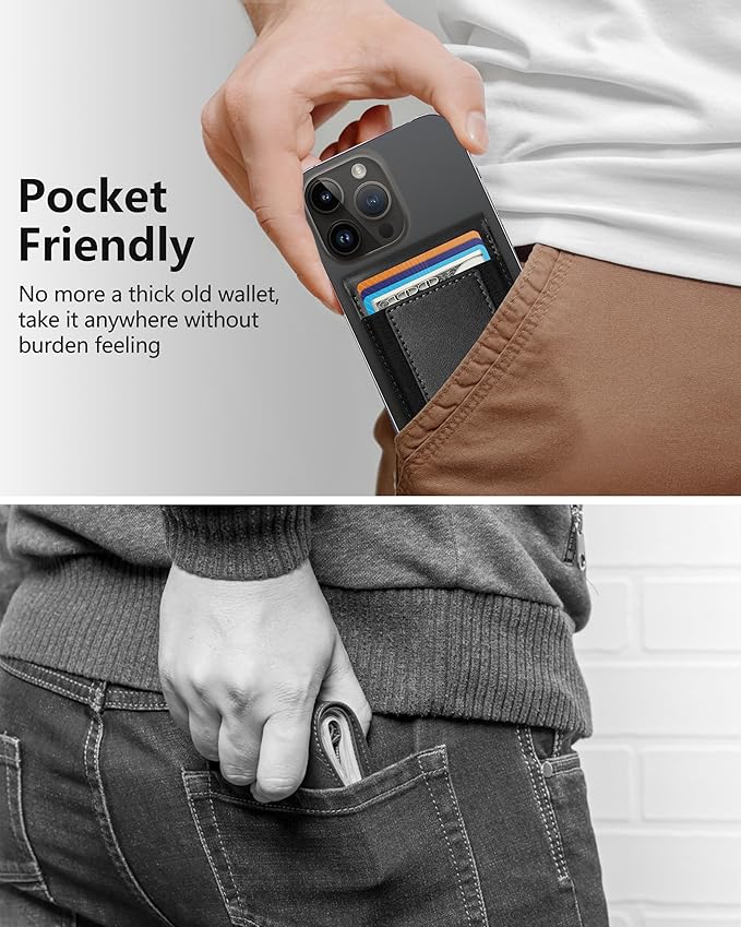 ExtreLife for Magsafe Wallet Adjustable Stand Open ID Window Magnetic Wallet for iPhone 17/16/15/14 Pro Max/14 Pro/14/14 Plus/13/12 Series 9 Cards Classic Black