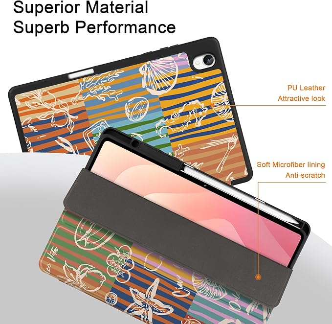 DONGKE Case for Samsung Galaxy Tab S11 5G 11 2025 Model (SM-X730/X736B) Slim Lightweight Trifold Stand Cover with S Pen Holder Auto Sleep/Wake Soft TPU Shockproof Back Summer Holiday