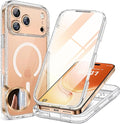 Miracase Magnetic for iPhone 17 Pro Case 6.3 [Compatible with MagSafe] Full-Body Phone Case with Built-in Glass Screen Protector &amp Camera ControlDrop Proof iPhone 17 Pro Cover Clear Glitter