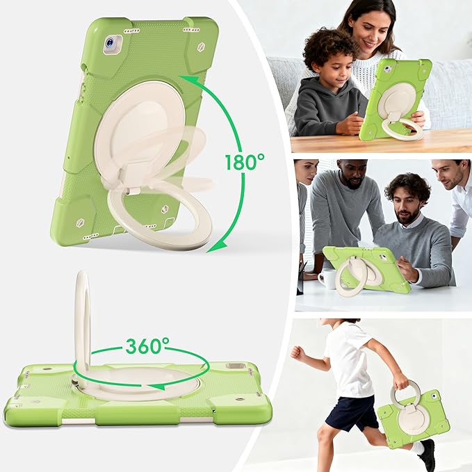 Case for Samsung Galaxy Tab A9+/A9 Plus Case 11 Inch with Screen Protector/360° Rotating Stand/Pen Holder/Shoulder Strap Shockproof Cover for Tablet A9+ 5g (Green)
