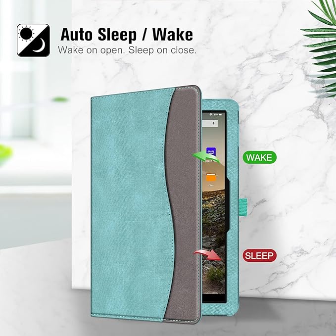 Fintie Case for All-New Amazon Fire HD 10 Tablet (13th/11th Generation 2023/2021 Release) - Multi-Angle Stand Cover with Pocket Auto Wake/Sleep Turquoise | 13th/11th Generation 2023/2021 Release w