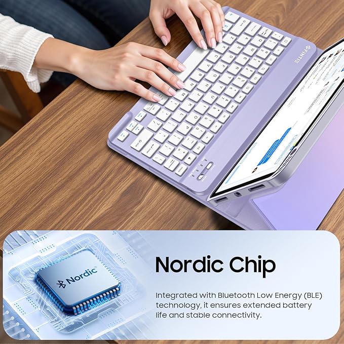 Fintie Keyboard Case for iPad Air 11-inch M4/M3/M2 (2026/2025/2024) iPad Air 5th/4th Generation (2022/2020) 10.9 Inch - Soft TPU Cover w/Magnetically Detachable Bluetooth Keyboard Fantasy Ombre